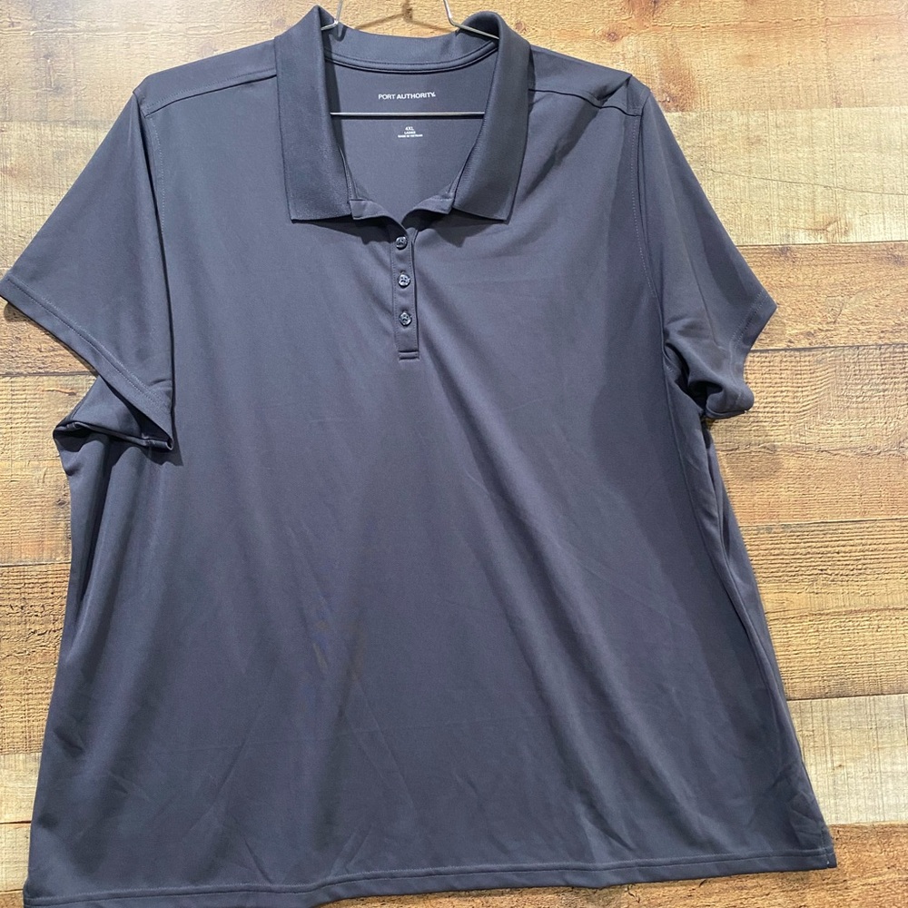 New Port Authority Silky Touch Gray Short Sleeve Polo Size 4XL